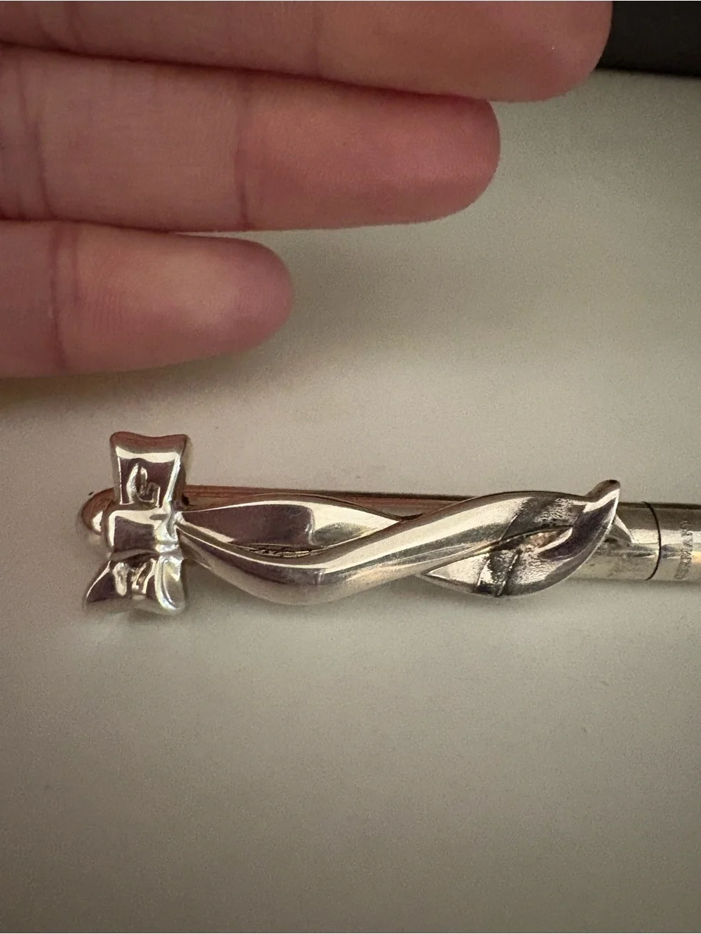 Tiffany & Co. Sterling Silver Ribbon Bow Ballpoint Pen